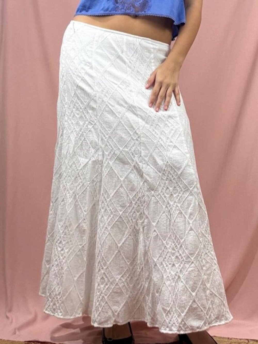 White Flowy Maxi Skirt